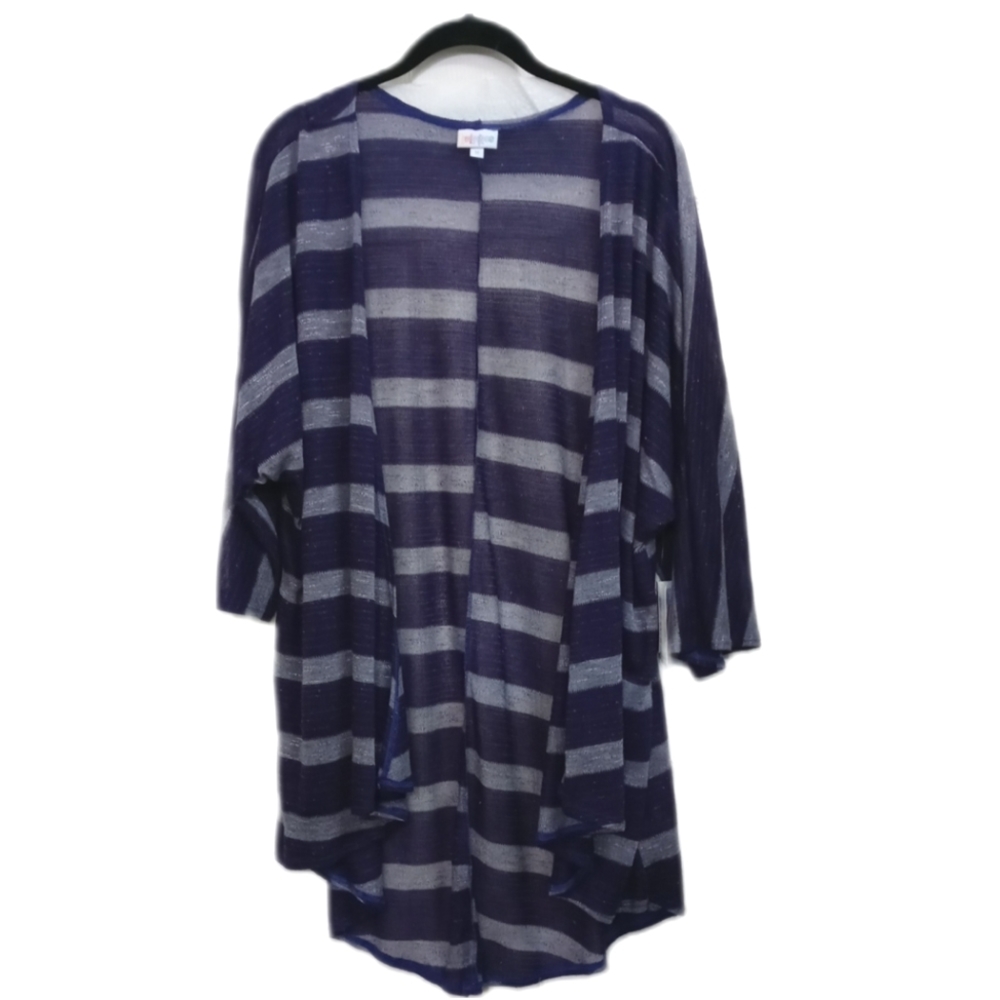 LuLaRoe Lightweight Purple Striped Cardigan NWT